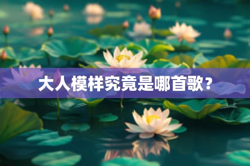 大人模样究竟是哪首歌？