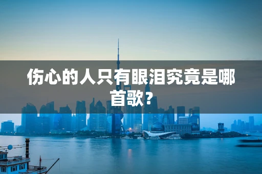 伤心的人只有眼泪究竟是哪首歌？