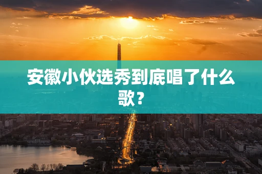 安徽小伙选秀到底唱了什么歌？