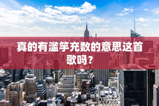 真的有滥竽充数的意思这首歌吗？