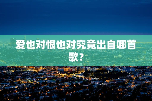 爱也对恨也对究竟出自哪首歌？