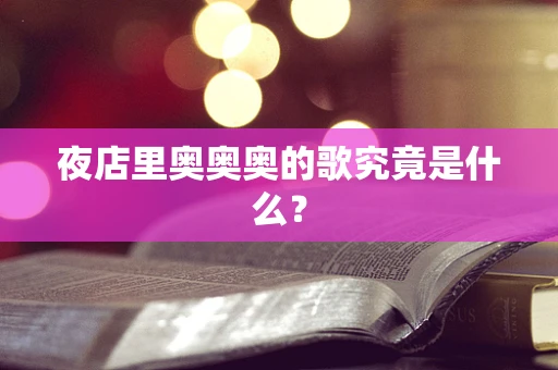 夜店里奥奥奥的歌究竟是什么？
