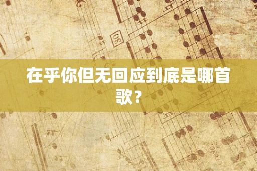 在乎你但无回应到底是哪首歌？