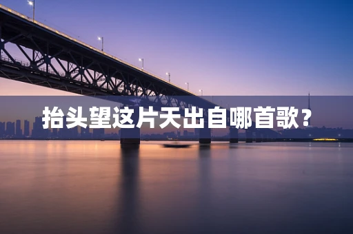 抬头望这片天出自哪首歌？