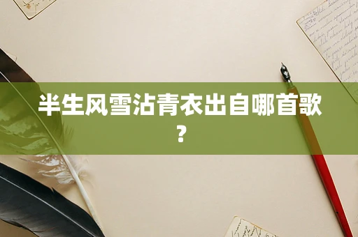 半生风雪沾青衣出自哪首歌？