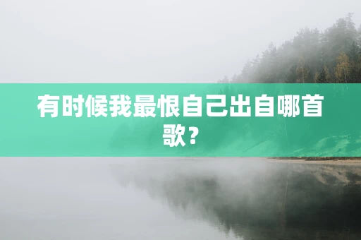 有时候我最恨自己出自哪首歌？