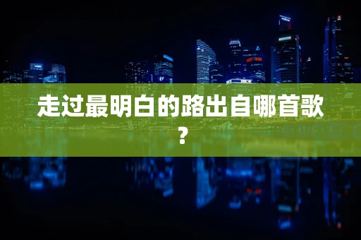 走过最明白的路出自哪首歌？