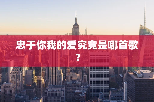 忠于你我的爱究竟是哪首歌？