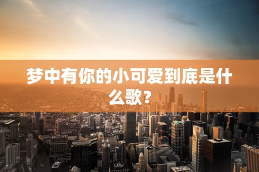 梦中有你的小可爱到底是什么歌？
