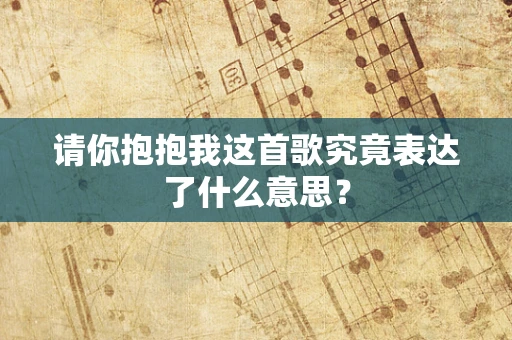 请你抱抱我这首歌究竟表达了什么意思？