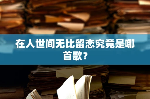 在人世间无比留恋究竟是哪首歌？