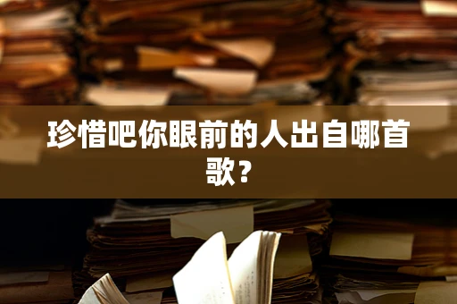 珍惜吧你眼前的人出自哪首歌？