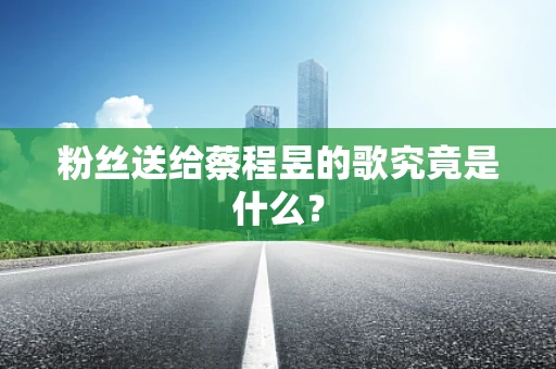 粉丝送给蔡程昱的歌究竟是什么？
