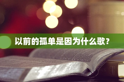 以前的孤单是因为什么歌？