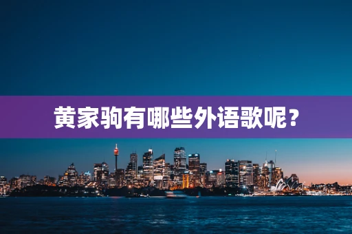 黄家驹有哪些外语歌呢？