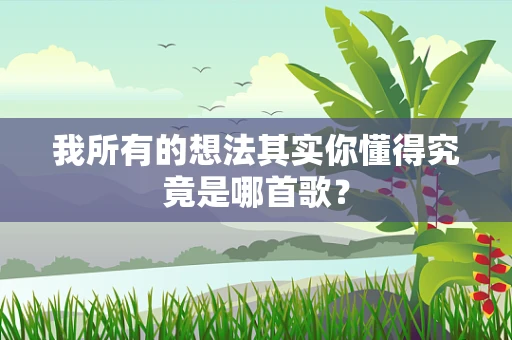 我所有的想法其实你懂得究竟是哪首歌？