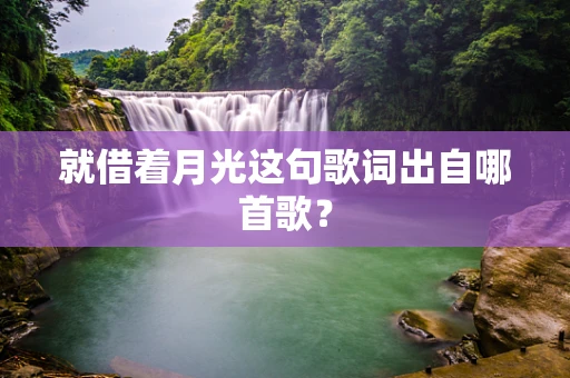 就借着月光这句歌词出自哪首歌？