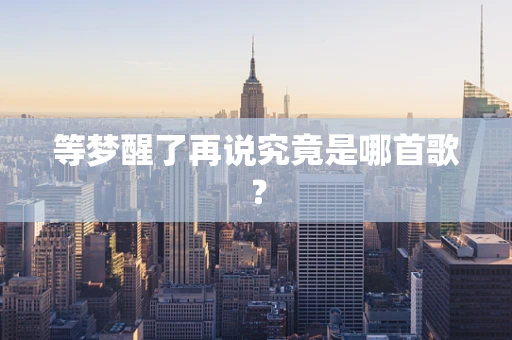 等梦醒了再说究竟是哪首歌？