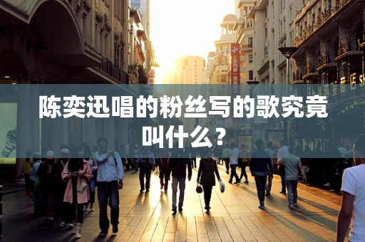 陈奕迅唱的粉丝写的歌究竟叫什么？