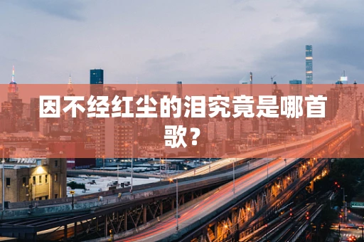 因不经红尘的泪究竟是哪首歌？