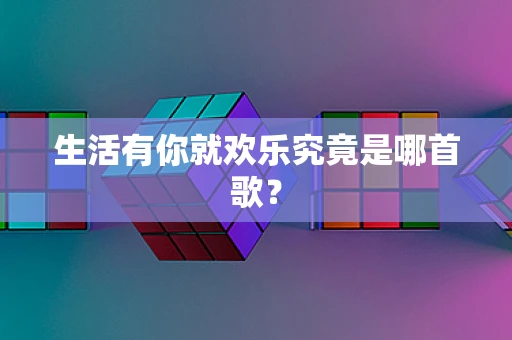 生活有你就欢乐究竟是哪首歌？