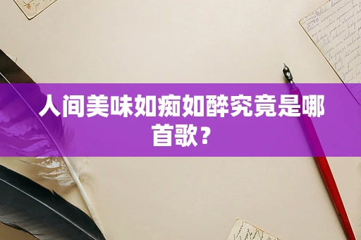人间美味如痴如醉究竟是哪首歌？
