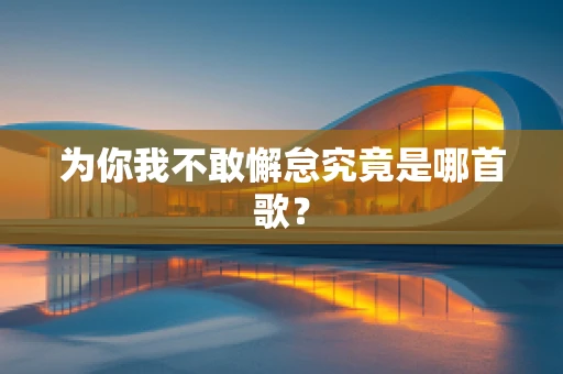 为你我不敢懈怠究竟是哪首歌？
