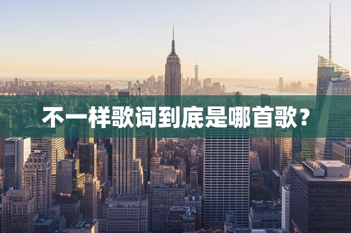 不一样歌词到底是哪首歌？