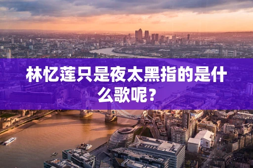林忆莲只是夜太黑指的是什么歌呢？