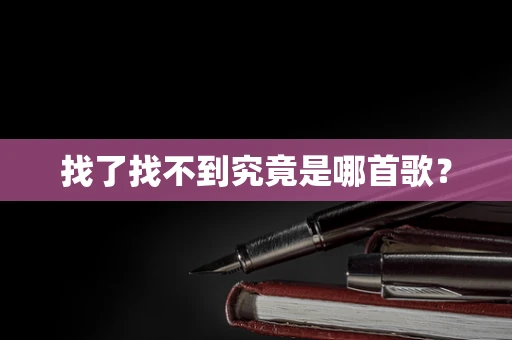 找了找不到究竟是哪首歌？