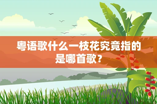 粤语歌什么一枝花究竟指的是哪首歌？