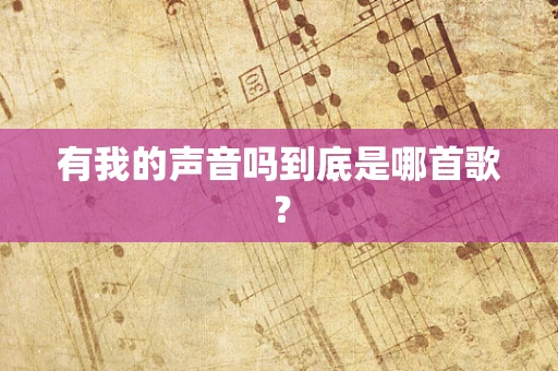 有我的声音吗到底是哪首歌？
