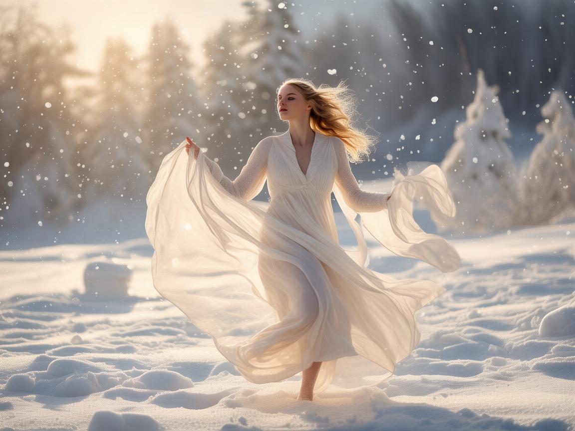 哪首歌适合搭配女子在雪地中翩翩起舞？